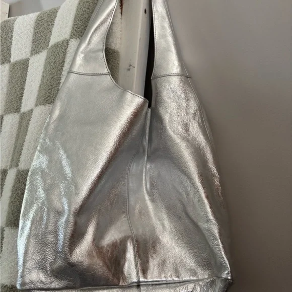 Leather Festival Metallic Large Hobo With Pouch - Picture 3 of 6